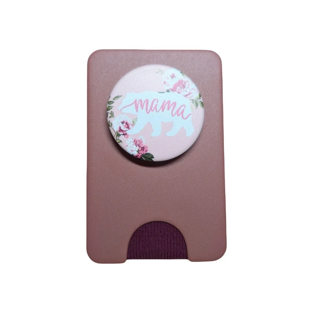 6-R‎ PopSockets Magsafe PopWallet Stand/Grip - Mauve Mama Bear ⬇️ (Referb)